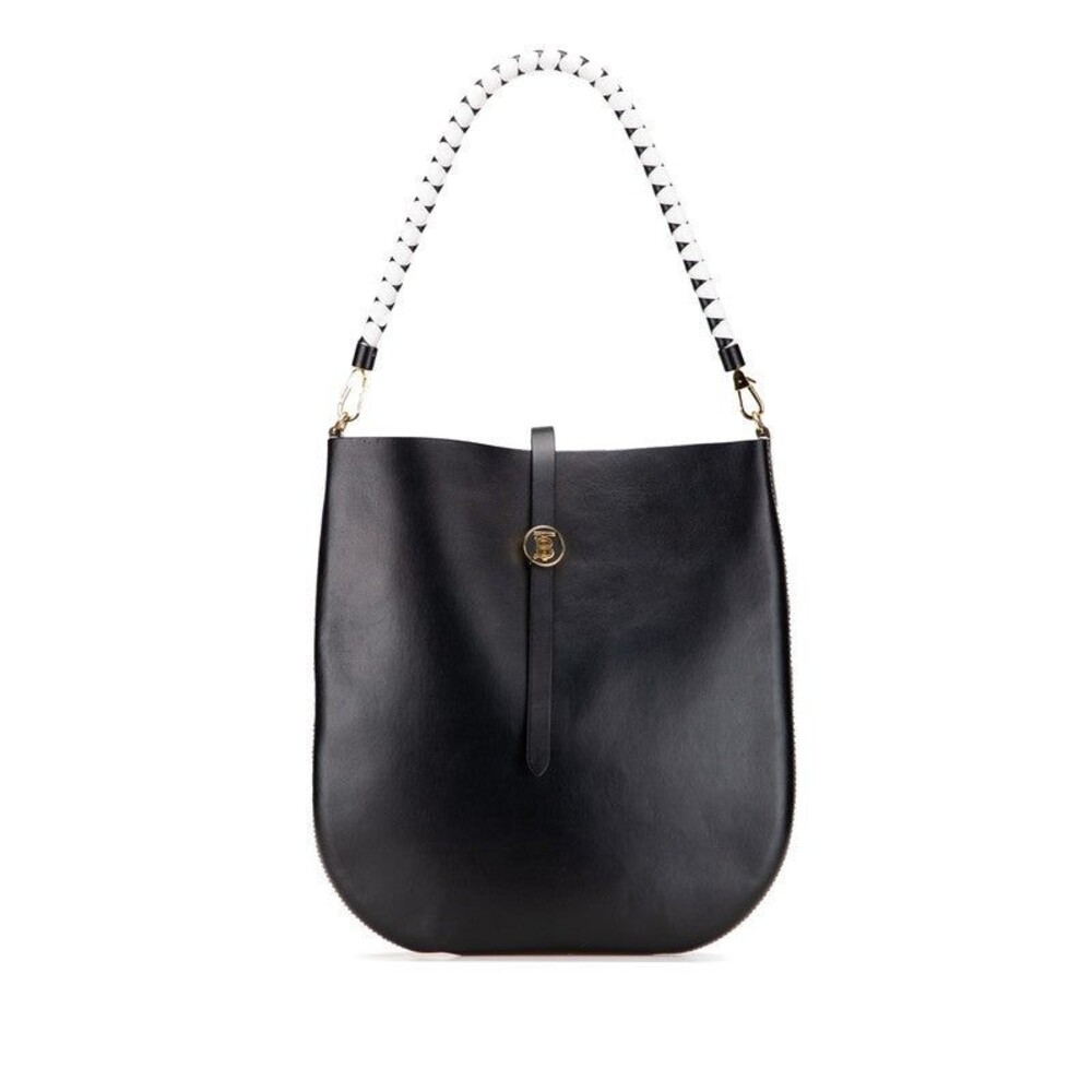 Burberry Leather TB Logo One Shoulder Bag Black